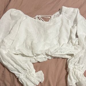 Altar'd State White Textured Blouse